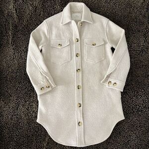 Aritzia Wilfred Free The Ganna Wool Button Up Shirt Jacket Size 2XS Cream